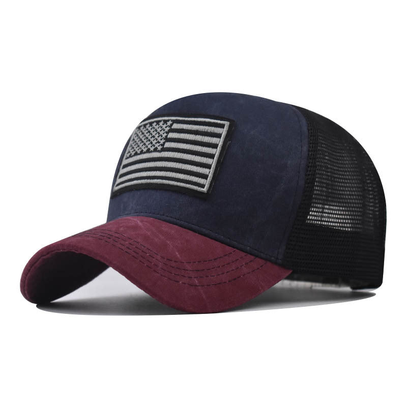Men's Washed Distressed Embroidered Breathable Hat