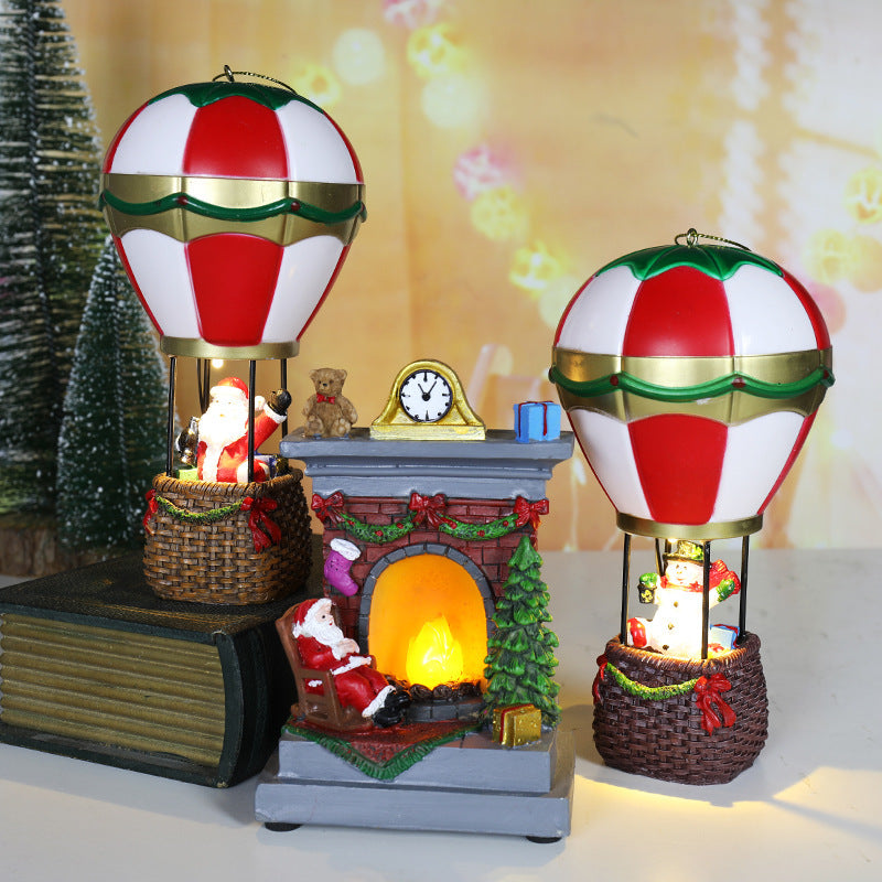 Christmas Resin Luminous Old Man, Snowman Ornaments