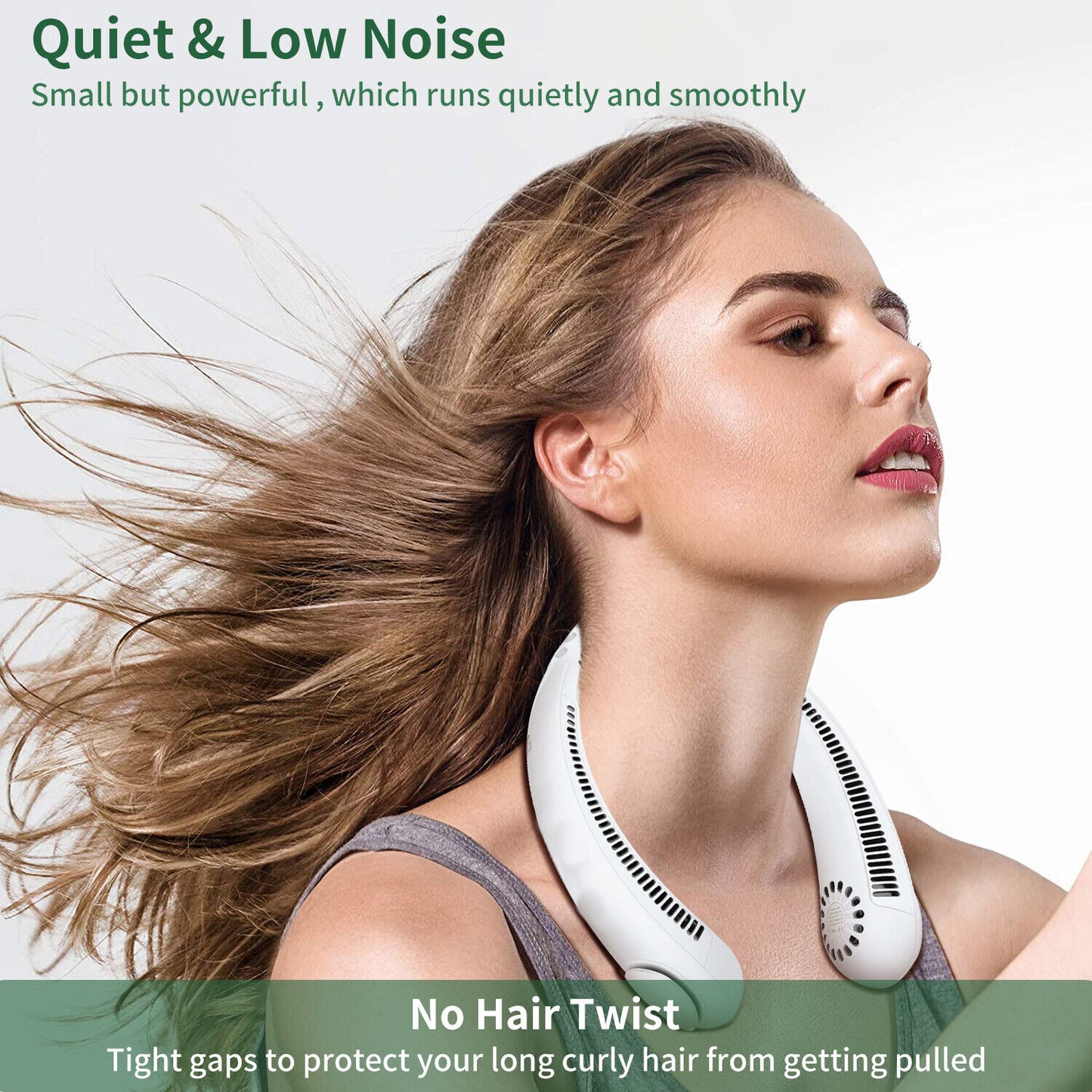 Portable Leafless Neck Fan 4000mAh Rechargeable
