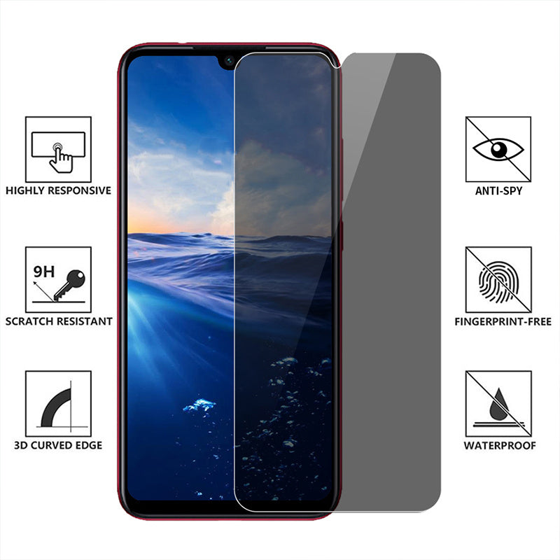 Anti-spy tempered glass for Note 10 Pro 9 8 7 T K30 K40 Pro