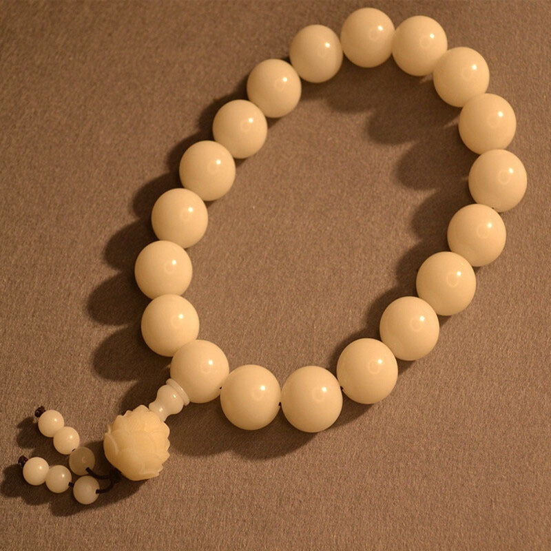 White Jade Bodhi Beads Rosary