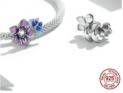 White Gold-Plated Beaded Bracelet