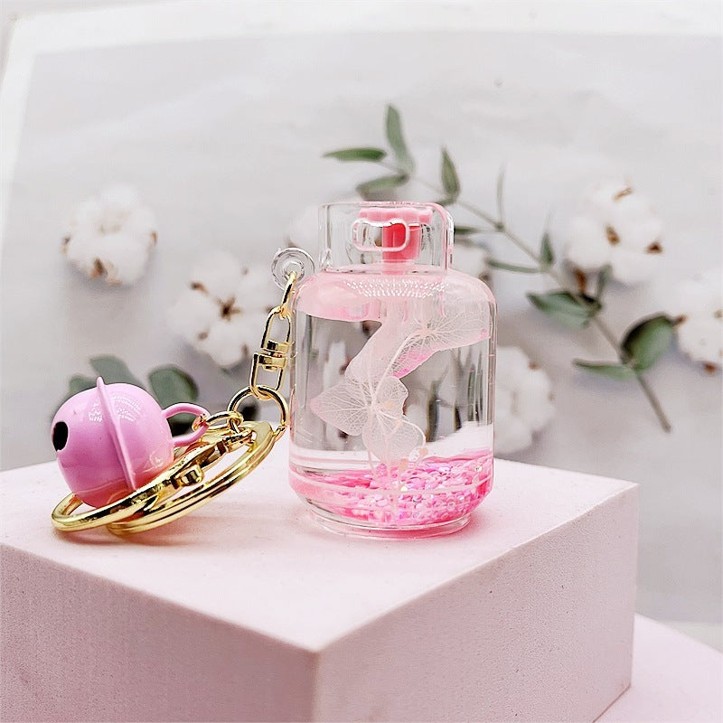 Acrylic Dried Flower Oil Keychain