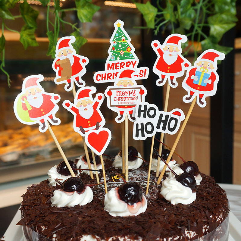 9 Piece Cartoon Santa Claus Cake Decoration Set