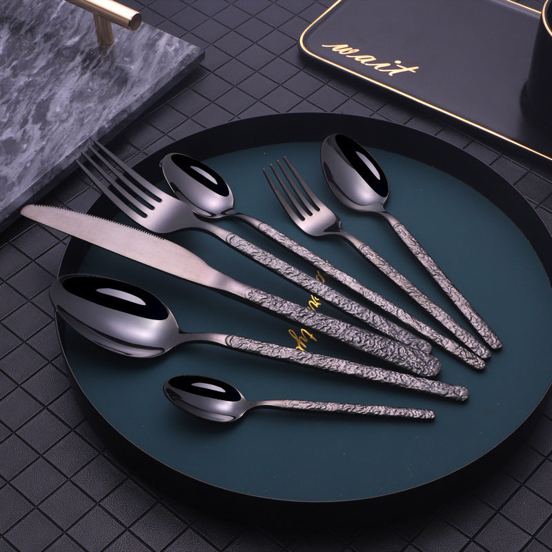Embossed Handle Steak Cutlery Set
