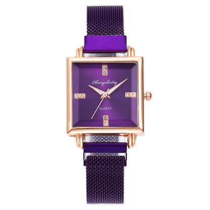 Square Magnetic Snap Diamond Women's Watch