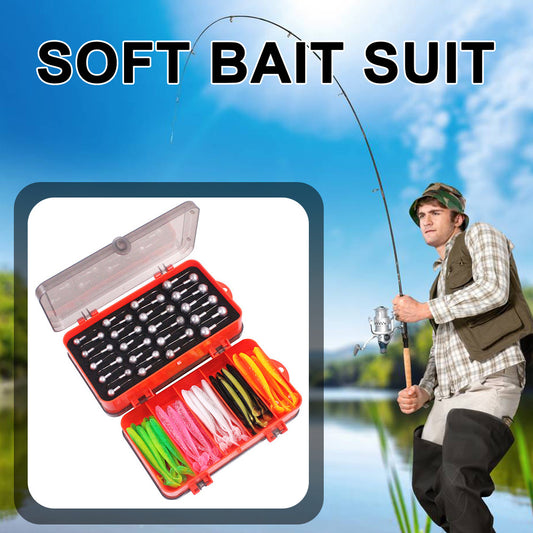 Portable Plastic Accessory Box Lead Hook Soft Bait Set