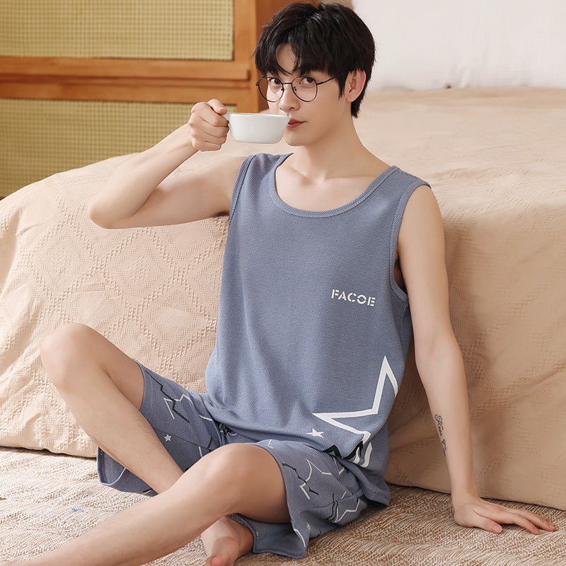Men's Sleeveless Vest Summer Pure Cotton Pajamas
