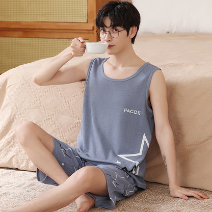 Men's Sleeveless Vest Summer Pure Cotton Pajamas