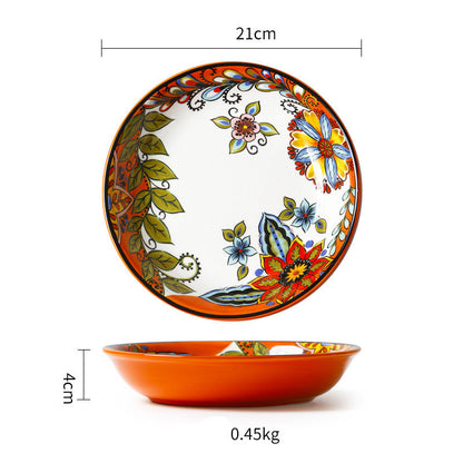 Ceramic Tableware Pastoral Dinner Plate