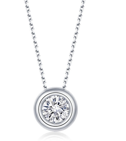 Round Pie Shape S925 Sterling Silver Inlaid Moissanite Jewelry Set