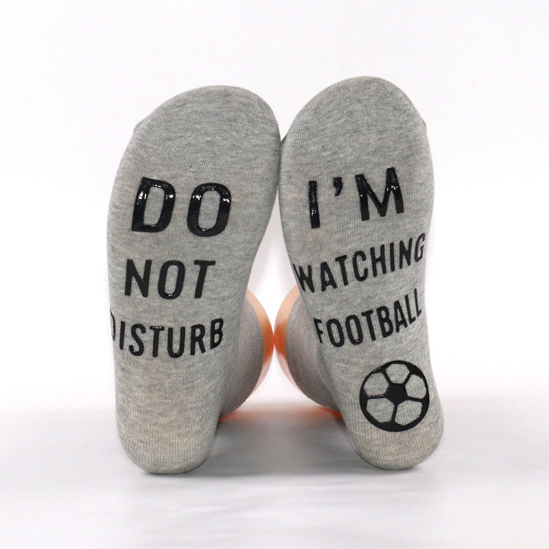 Letter Non-slip Football Middle Tube Cotton Socks
