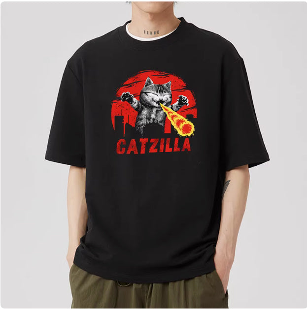 Men's Casual Japanese Pure Cotton Cat Pattern Shirt