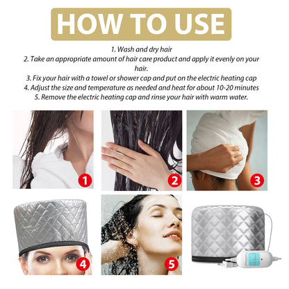 Heating Cap for Hair Repair and Massage Care