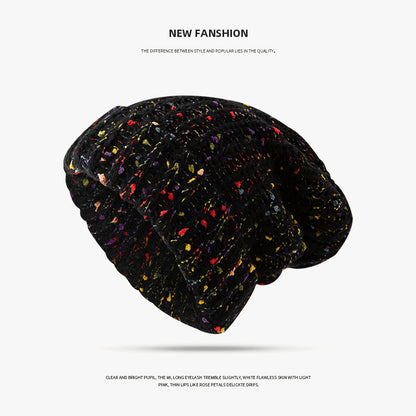 Women's Mixed Color Thermal Knitting Sleeve Cap