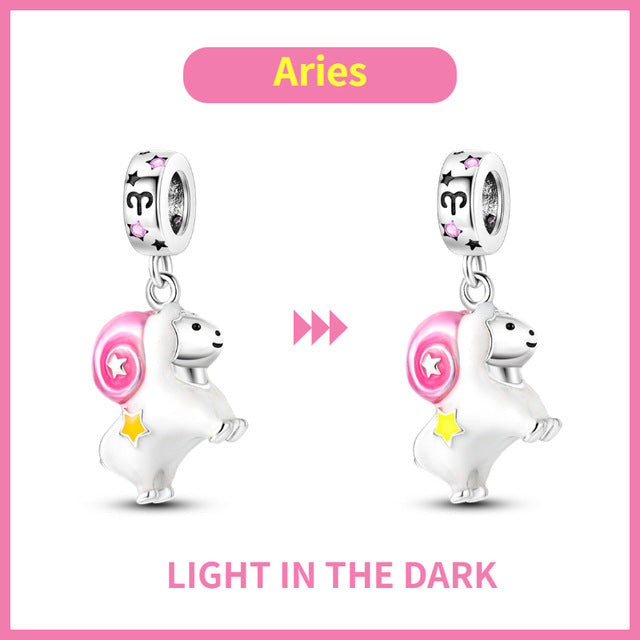 S925 Colorful Luminous Constellation Pendant