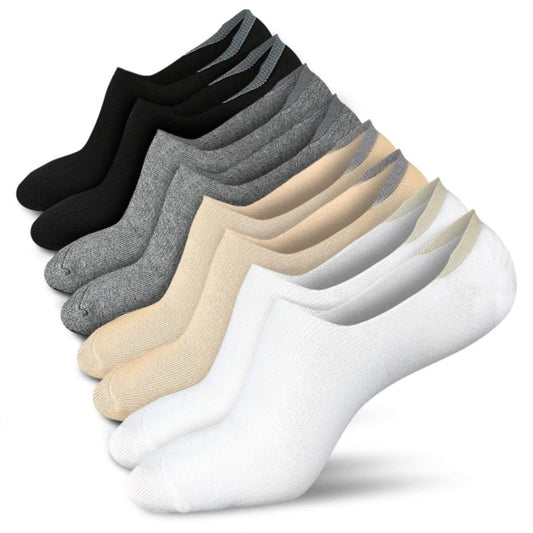 5 Pairs Invisible Boat Socks Women Summer Pure Cotton