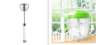 Semi-automatic Stainless Steel Egg Beater and Whisk