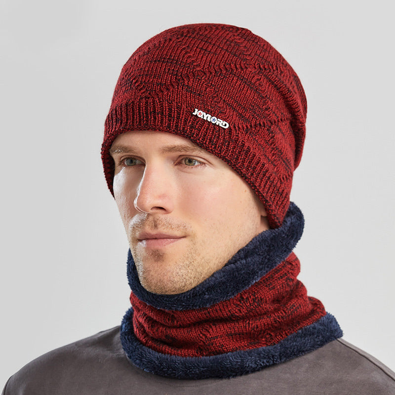 Biking Men's Two-piece Woolen Hat with Ear Protection