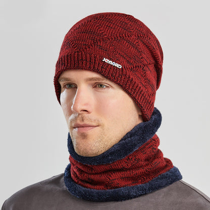 Biking Men's Two-piece Woolen Hat with Ear Protection