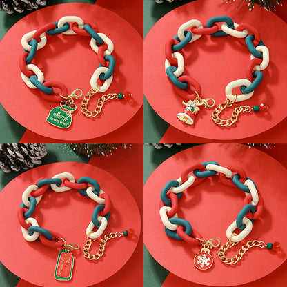 Christmas Bracelet, Santa, Snowflake, Pearl