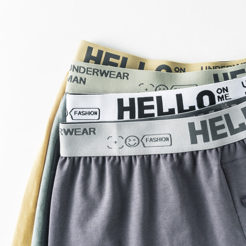HELLO Men's Pure Cotton Loose Boxer Pants