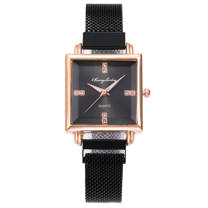Square Magnetic Snap Diamond Women's Watch