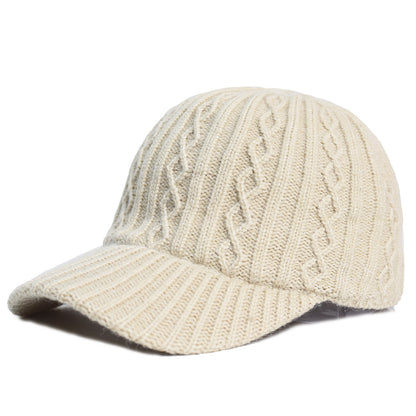 Wool Baseball Cap Korean Warm Solid Color