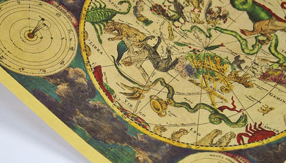 Ancient Constellation Map Zodiac Kraft Paper Art
