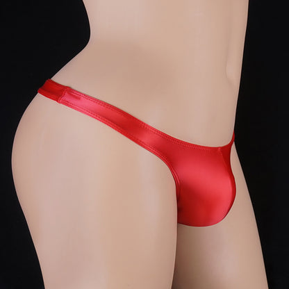 Men's Low Waist T-back Shiny Elastic Briefs