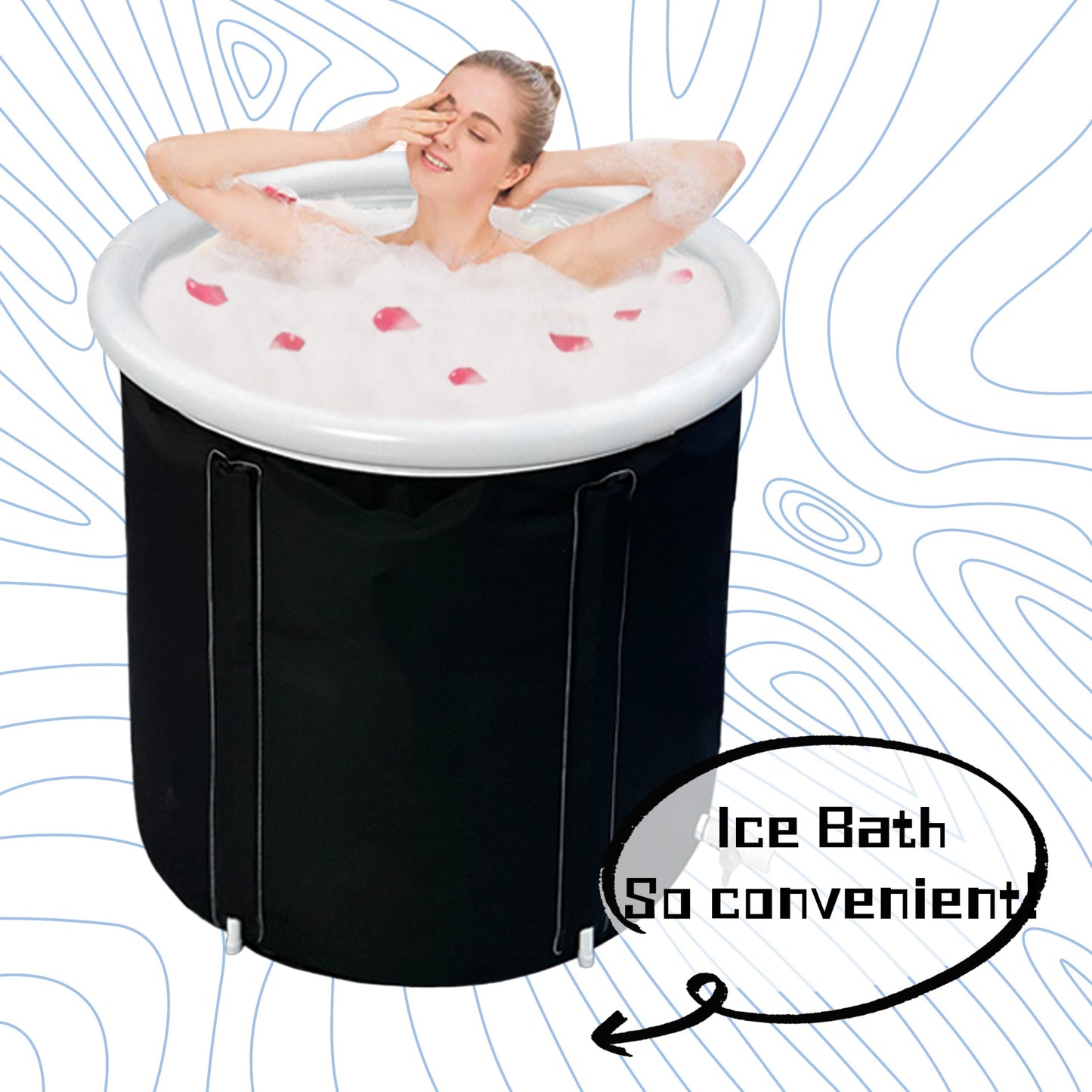 Portable Inflatable Ice Bath Tub Foldable PVC for Recovery