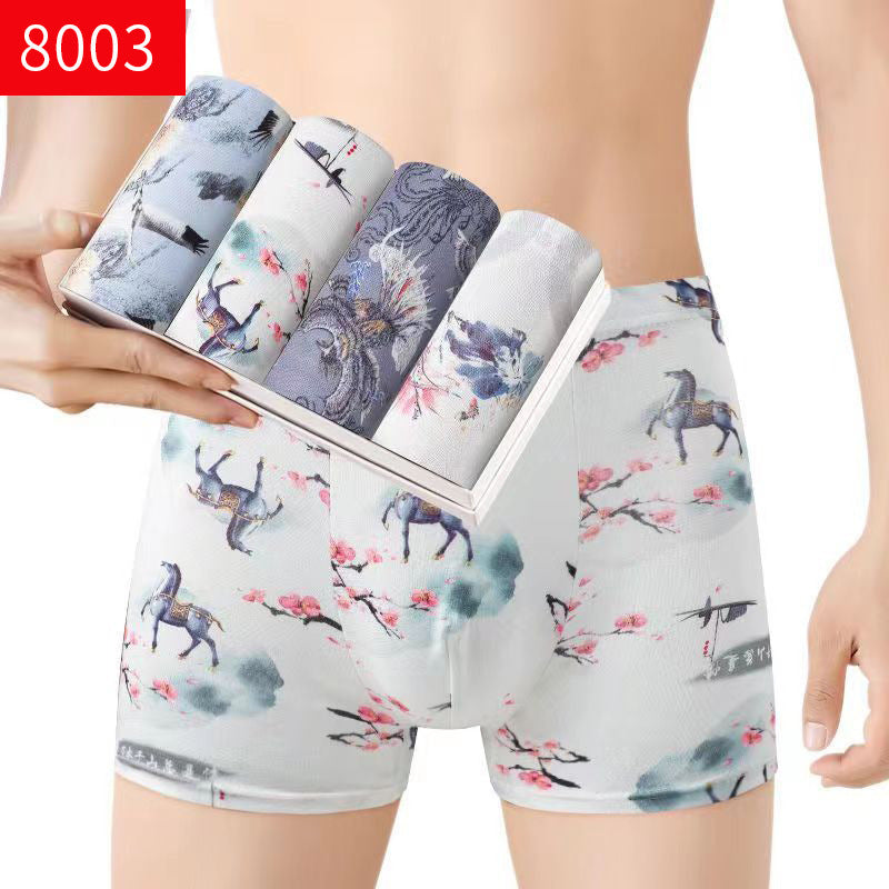 Men's Mid-waist Breathable Boxer Underwear