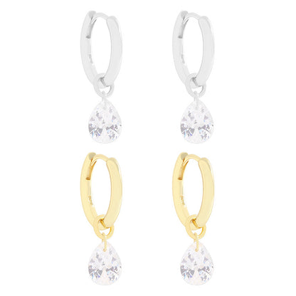 Light Luxury Water Drop Sterling Silver Earrings