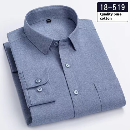 Men's Long Sleeve Solid Color Pocket Shirt