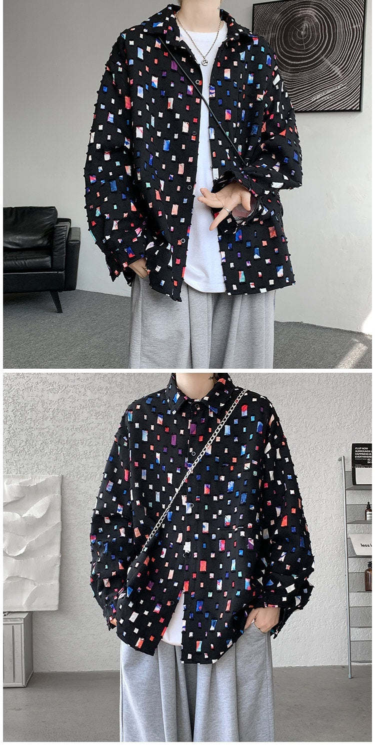 Ripped Design Long-sleeved Loose Casual Shirt