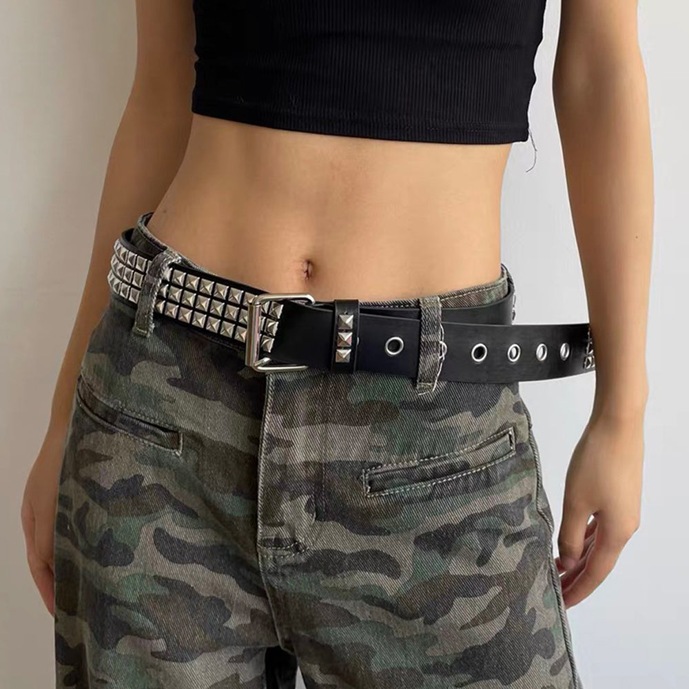 Rivet Belt Punk Bullet Black Belt