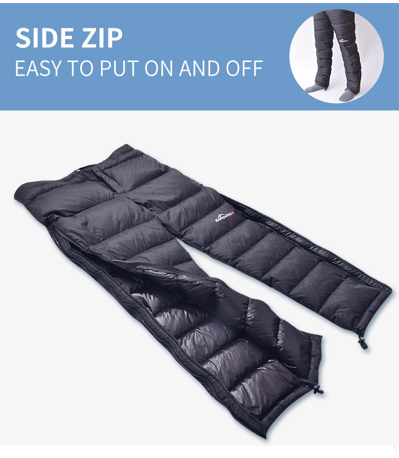 Men's Black Winter Hiking Down Trousers