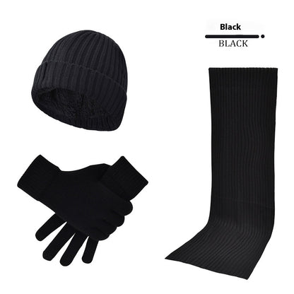 Men's Women's Knitted Wool Hat Scarf Gloves Set