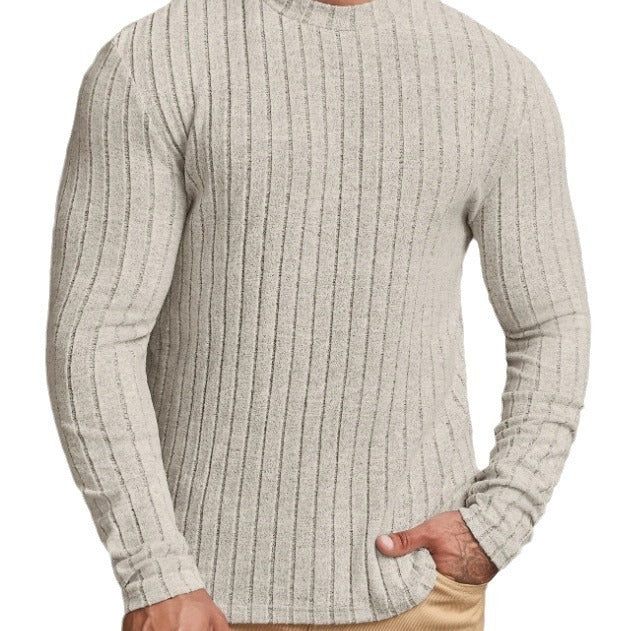 Casual Solid Color Round Neck Long Sleeve T-shirt
