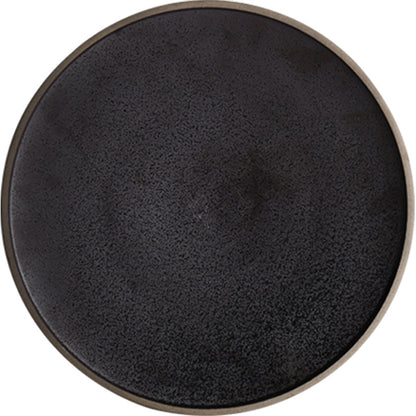 Black Crystal Ceramic Dessert Plate Round Flat Plate