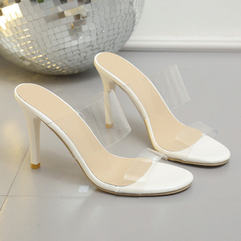 Large Size Summer Nude Stiletto Heel Fairy Style Skin Color Sandals