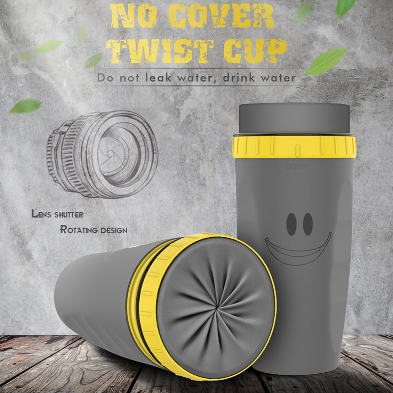 No Cover Twist Travel Cup with Straw and Double Insulation