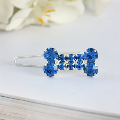 Rhinestone Dog Bone Barrettes Pet Decorations