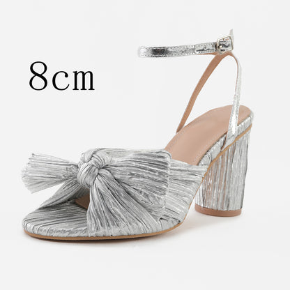 Fashion Sandals Thick Heel Bowknot