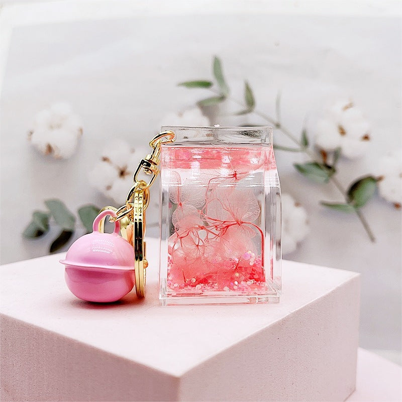 Acrylic Dried Flower Oil Keychain