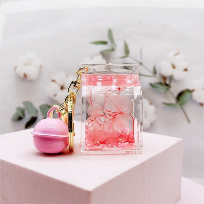 Acrylic Dried Flower Oil Keychain