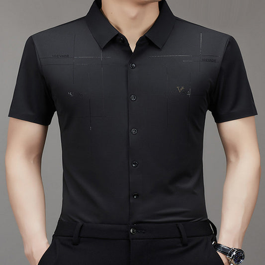 Summer Men's Short Sleeve Seamless Business Shirt
