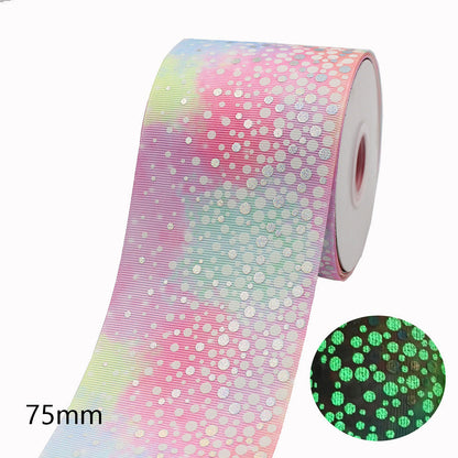75mm Luminous Rainbow Bow - Fluorescent Ribbon