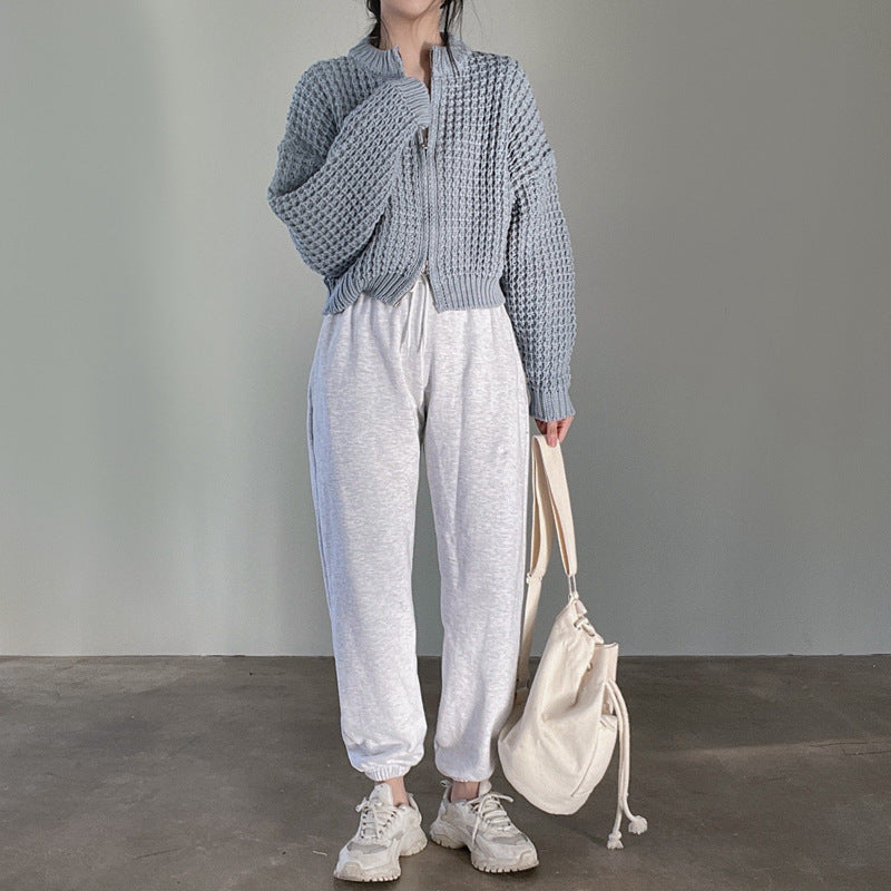 Fashion Vintage Zipper Sweater Coat For Women