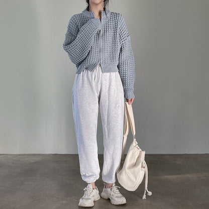 Fashion Vintage Zipper Sweater Coat For Women